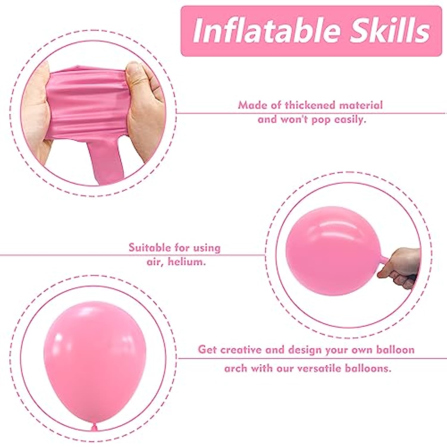 Pink Latex Balloon Arch Garland Kit, 102Pcs 18In 12In 10In 5In For Baby Shower Wedding Birthday Princess Pink Theme Anniversary Celebration Decoration