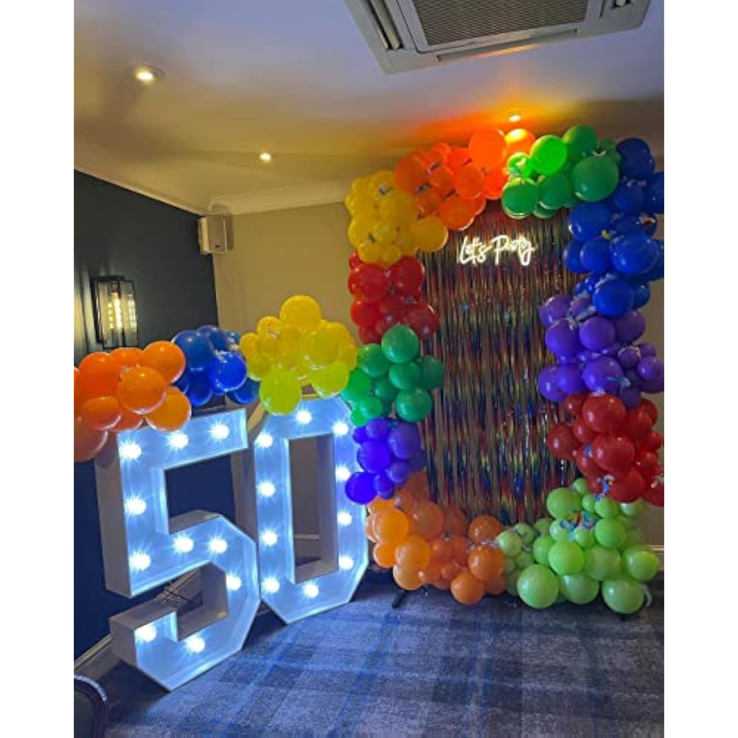 Rainbow Balloons Latex Party Balloons - 50 Pack 12 Inch Helium Assorted Bright Balloons For Wedding Baby Shower Birthday Party Decorations