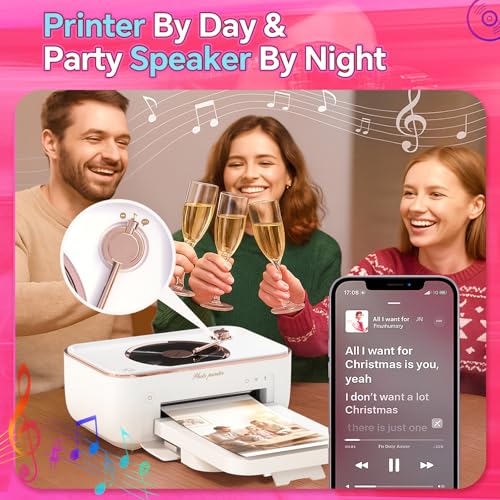 4X6 Photo Printer With 20 Sheets & 1 Ribbon, Portable Photo Printer For Iphone/Android, Ideal Gift For Home & Scrapbooking Use, White