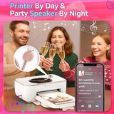 4X6 Photo Printer With 20 Sheets & 1 Ribbon, Portable Photo Printer For Iphone/Android, Ideal Gift For Home & Scrapbooking Use, White