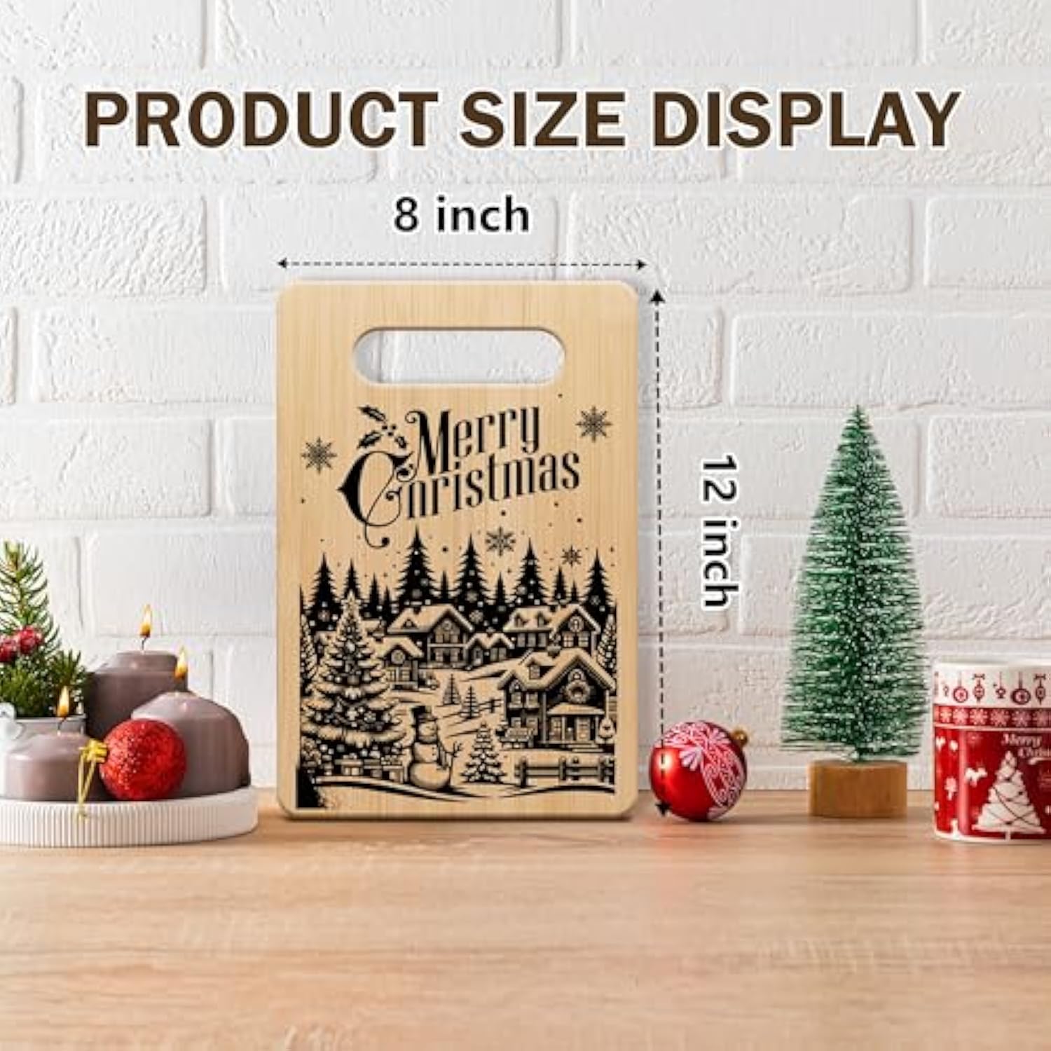 Christmas Cutting Board For Kitchen, Merry Christmas Charcuterie Board, Xmas Gifts For Women Family Friends Neighbors, Xmas Tree Holiday Chopping Boards For Home Kitchen Decorations Supplies, 10