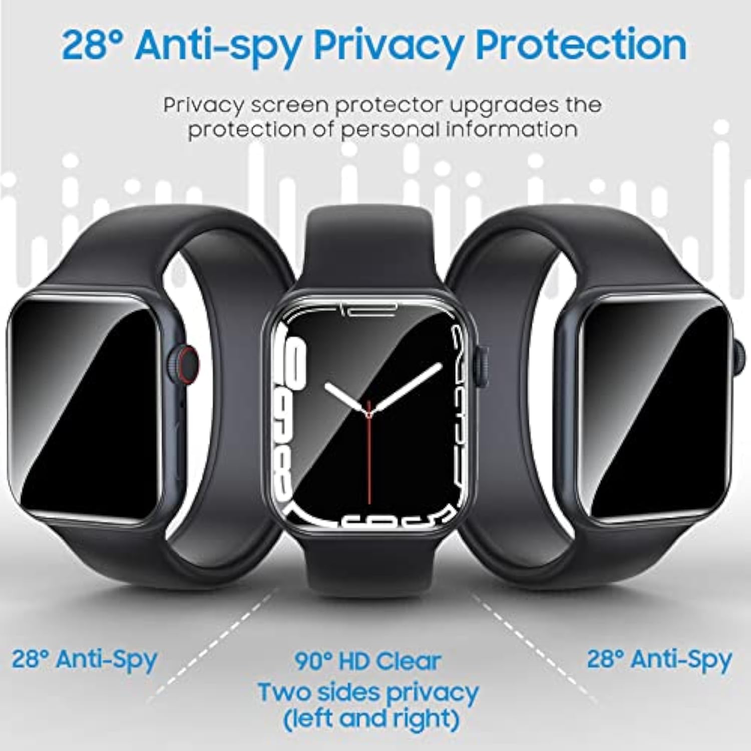6 Pack For Apple Watch Privacy Screen Protector 44Mm, Apple Watch Se Series 6/5/4 Screen Protector [Upgrade Flexible Film] Anti-Scratch [Non-Bubbles] Soft Hd Tpu Clear Film For Iwatch 44Mm