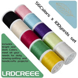 56 Spools Polyester Sewing Thread Kit, 100 Yards Each, 5600 Yards Total