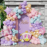 Princess Balloon Arch Kit: Pastel Blue, Pink, Purple & Gold with Castle Foil