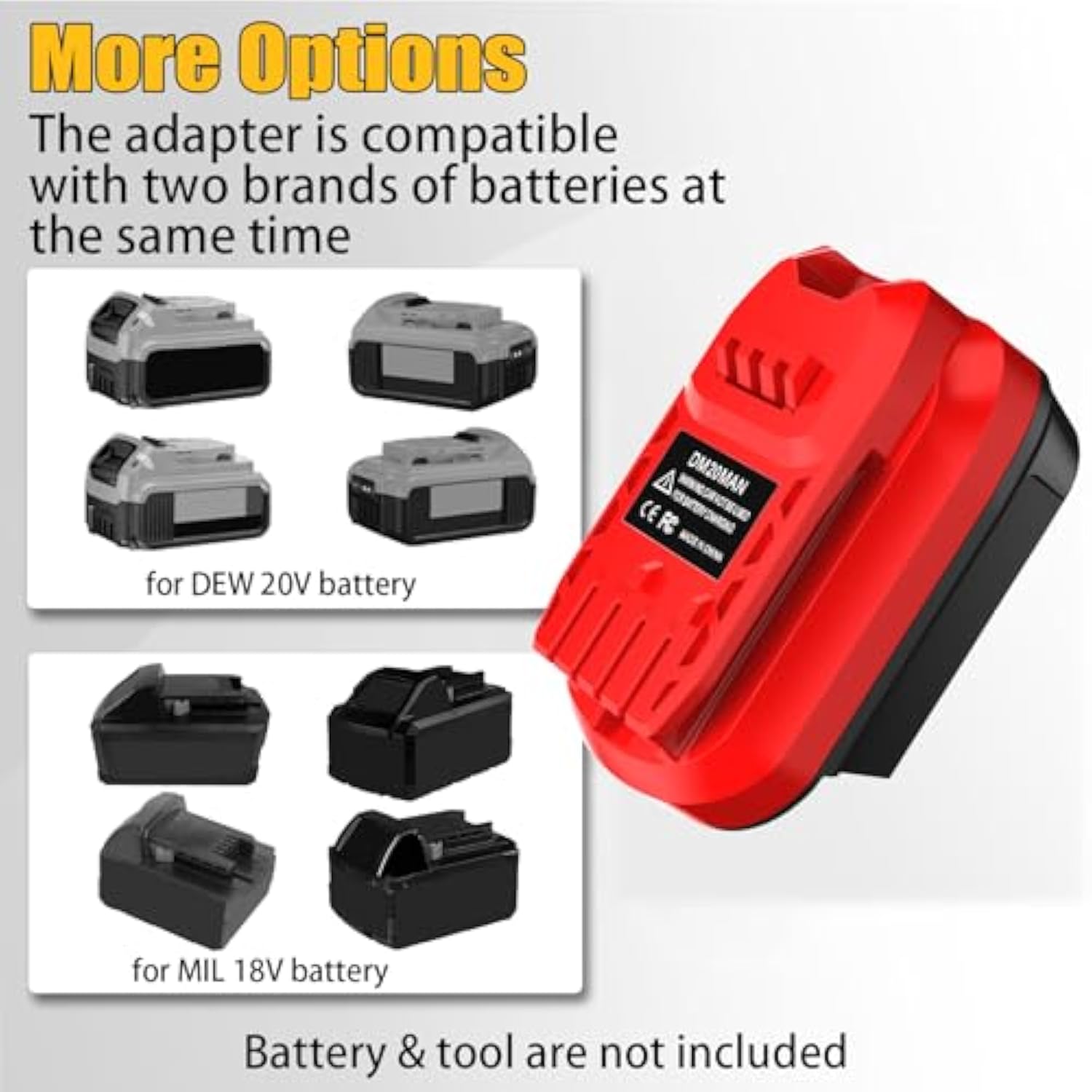 V20 Adapter Use For Craftsman 20V Cordless Tools,For Dewalt 20V 60V And For Milwaukee 18V M18 Li-On Battery Convert To Craftsman V20 Battery,Power For Craftsman 20V Power Tool