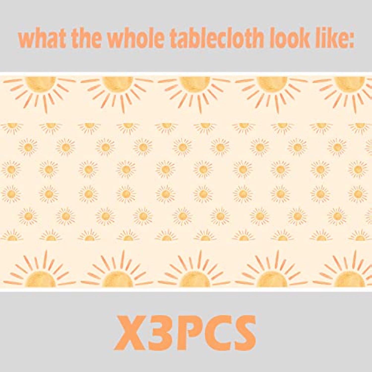 Sunshine Party Tablecloths (Set of 3): Boho Baby Shower Decor