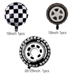 Ynou 121 Pcs Racing Balloons Arch Garland Kit Decorations, Race Car Foil Balloons, Checker Flag For Monster Truck Party, Finish Line, Nascar Party Supplies