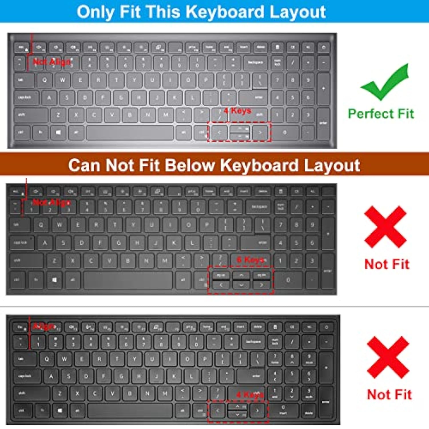 Keyboard Cover For 2022 Latitude 3520 15.6, Dell Inspiron 15 3510 3511 3515 35