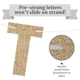 Pre-Strung Congrats Grad Banner - No Diy - Gold Glitter Graduation Party Banner - Pre-Strung Garland On 8 Ft Strand - Gold Grad Congrats Class Of 2026 Party Decorations & Decor. Did We Mention No Diy