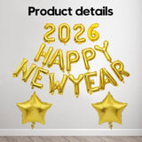 16 Inch 2026 Happy New Year Gold Letter Balloons for Party Decor
