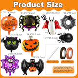 9-Pc Halloween Balloon Set – Ghost, Spider, Pumpkin & Bat Party Decor