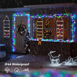 Christmas Decorations Led Ladder Lights With Climbing Santa Claus, 2.5Ft Indoor Christmas Decorative Lights - 8 Modes Xm