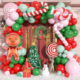 Christmas Balloon Garland Arch Kit, 115 Pcs Pink Red Green Party Decor