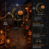 Solar Halloween Black Cat Pumpkin Moon Garden Stake Light