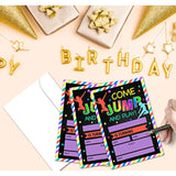 Bounce House Birthday Party Invitations, Trampoline Jump Invites, Teenagers Party Decorations - 20 Cards With Envelopes (001)