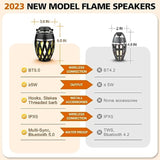 Outdoor Bluetooth Speakers Waterproof With Led Torch Gadgets For Men Birthday Gifts For Men With Stakes/Poles/Hook Loud Sound 24H Playtime For Patio/Party/Camping