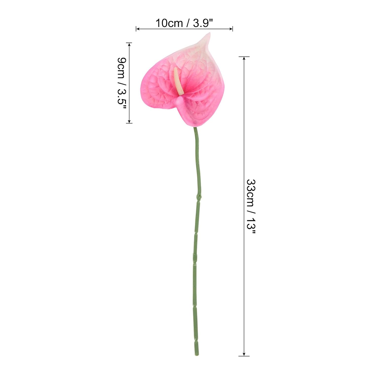 13" Artificial Anthurium Lily Flowers, 10 Pack Permanent Flower Floral Arrangements Bouquet For Home Decor Bridal Wedding Festival Party, Light Pink