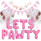 Dog Cat Birthday Party Supplies, Paw Print Balloons & Happy Birthday Banner Decor