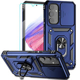 For Galaxy A54 5G Case, With Screen Protectors And Camera Cover,[Military Grade] 16Ft.Drop Tested Cover With Magnetic Kickstand Protective Case For Samsung A54 5G, Blue