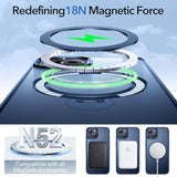 360° All-In-One Stand Case For Iphone 14/13 Case With Rotatable Magnetic Kickstand Ring Holder, Compatible With Magsafe, Mil-Grade Shockproof Iphone 14/13 Phone Case Cover, Blue