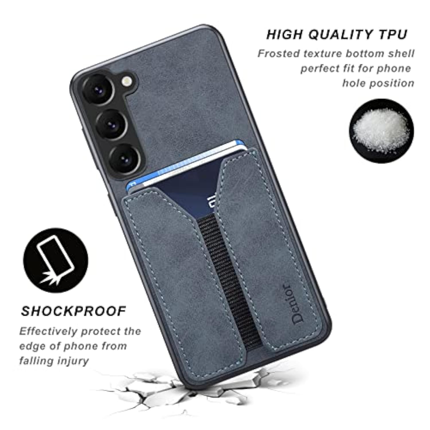 For Samsung Galaxy S23 Case,Pu Leather Wallet Case With Credit Card Slot Holder Ultra Slim Protector Case For Samsung Galaxy S23 5G (Gray)