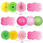 Flamingo Party Supplies, Hawaiian Party Decorations Flamingo And Pineapple Honeycomb Ball Paper Lanterns Paper Fans Pom Poms Flowers For Birthday Luau Tropical Bachelorette Party