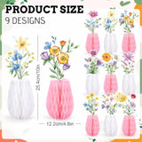 Wildflowers Honeycomb Centerpieces Table Toppers Spring Table Party Decorations For Wedding Little Wildflowers Baby Shower Bridal Shower Party Supplies, 9 Pcs