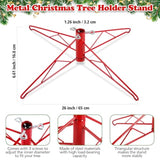 Christmas Tree Stand For Artificial Tree Folding Stand For Christmas Winter Holiday New Year Decorations (Red, 26 Inch)