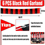 6 Pack 10ft Foil Fringe Garland Black Red Metallic Streamers Party Decorations