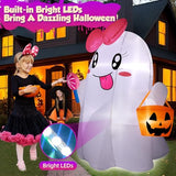 5FT Halloween Inflatables Ghost, Cute Halloween Decorations Outdoor Blow Up Yard Decorations with Built-in Bright LED Lights Pumpkin Lollipop Bow Blow-ups for Indoor Outdoor Holiday Party