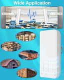 Point To Point Wireless Bridge Outdoor With Mount For Starlink Internet, 2Km 5.8G Network Wifi Bridges Extender Cpe Access Point With 14Dbi Antenna 2 100Mbps Lan Port 24V Poe Injector 2-Pack