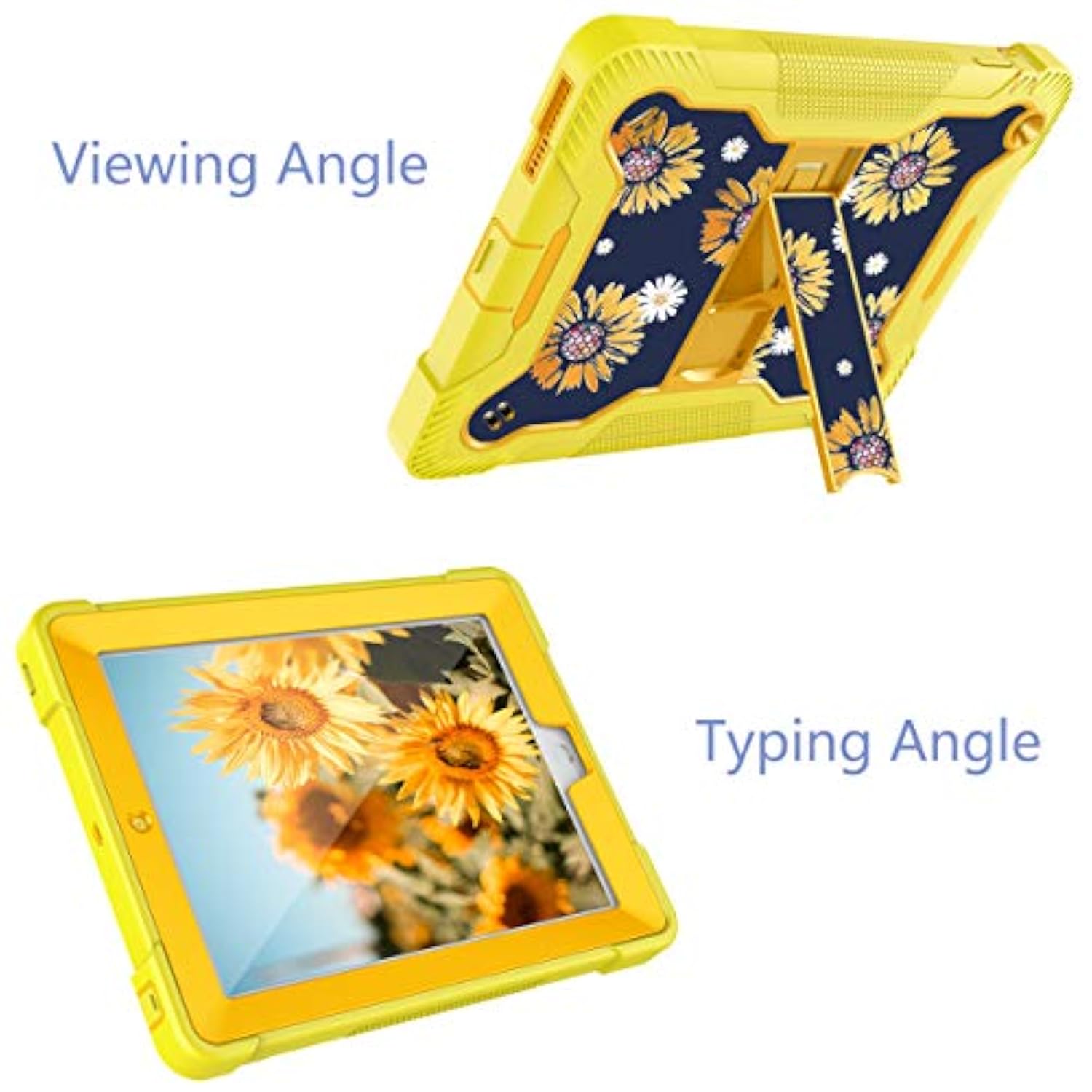 Ipad 4Th Generation Case,Ipad 2 Case, Ipad 3/4 Case Floral Sunflower Kickstand