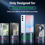 For Samsung Galaxy S24 Fe Case 6.7'', Magnetic Galaxy S24 Fe Case For Magsafe With Tempered Screen Protector [Shockproof Military] Translucent Matte Bumper Phone Cover Samsung S24 Fe 5G, Clear