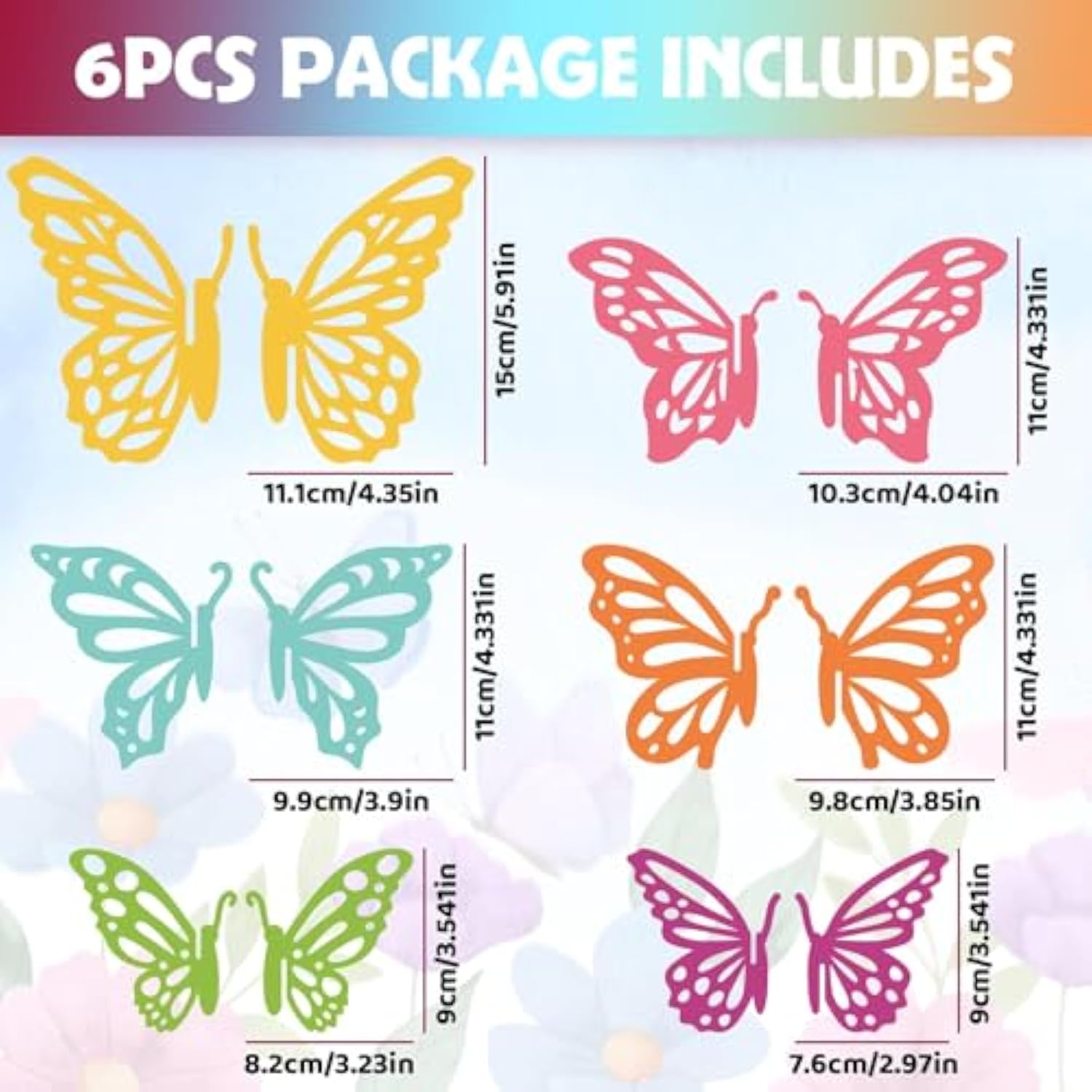 6 Set Butterfly Centerpieces For Tables Spring Butterfly Party Decorations - 12Pcs 3D Wooden Butterfly Table Toppers Centerpieces For Spring Summer Butterfly Themed Party Favors Supplies Home Decor