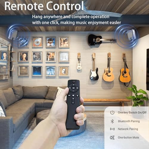 Outdoor Bluetooth Speakers 400w for Garage, Patio, Porch, Gazebo, Soffit, Entertainment Room. Wall Mount Speaker, Wireless Sync Up to 100 Speakers,