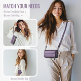 Wallet Case Compatible With Samsung Galaxy Z Fold 7 With Rfid Blocking Card Holder Slot Soft Pu Leather Shoulder Strap Zipper Pocket Purse Galaxy Z Fold7 Phone Case, Purple