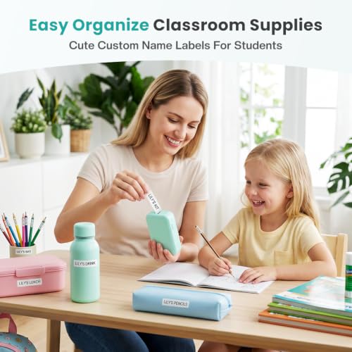D30 Label Maker Machine, Portable Bluetooth Mini Label Printer, Smartphone Handheld Thermal Sticker Small Labeler Multiple Templates Font Icon Inkless Custom Label For Home Kids School Items