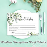50 Pcs Advice And Wishes Cards, Uncoated Wedding Advice Cards Heavyweight Printed Guestbook For The Bride And Groom, Baby Shower, Wedding Shower, Birthday Party(Leaf Theme)