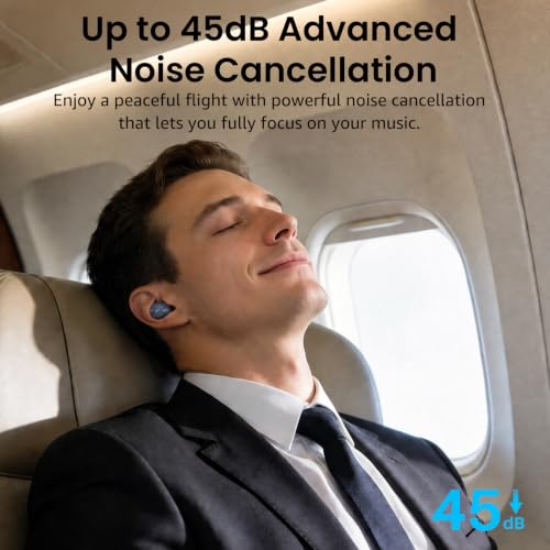 Nc9 Hybrid Noise Cancelling Wireless Earbuds, Bluetooth 5.3 Ear Buds, 6 Mic Enc, Ipx8 Waterproof, 60H Playtime, App Eq