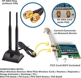 Wifi Antenna Dual Band 2.4Ghz - 5.8Ghz With Rp-Sma Connector Magnetic Base For Wireless Network Router - Usb Adapter - Pci Pcie Cards - Signal Booster - Access Point - Wireless Range Extender