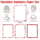 Valentine Red Classic Heart Themed Letterhead Decorative Paper, Valentine'S Day Stationery Paper, 8.5X11In, 60 Sheets