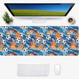 Soccer Gaming Mouse Pad, Desk Mat, Non-Slip Rubber Base Cool Aesthetic Mousepads For Computer Laptop Keyboard Office School Home Desktop Decor 31.5" X 11.8"