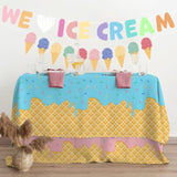 2-Pack Ice Cream Tablecloths for Birthday Parties, Baby Showers & Themed Events (54"x108")