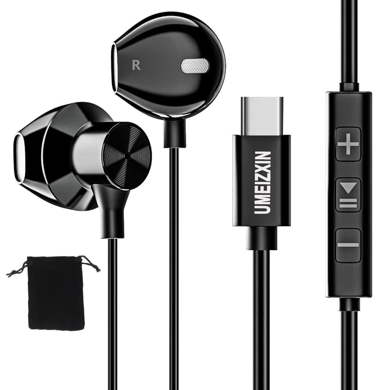 Usb C Headphones With Microphone Earbuds, Type C Wired Earphones, Usbc In-Ear