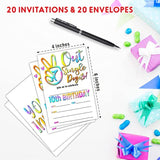 10Th Birthday Invitations, Out Single Digits Double-Sided Fill-In Invite Cards For Birthday Party?Boys, Girls, Kids, Teen, 20 Invitations With Envelopes, Decorations,Party Favor And Supply-B14