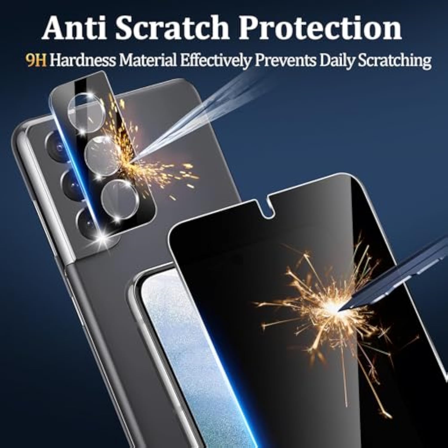 [3+2 Pack] For Galaxy S21/S21 5G Privacy Anti-Spy Screen Protector And Camera Lens Protector,9H Hardness,Anti-Scratch,Hd Clear,[Case Friendly]