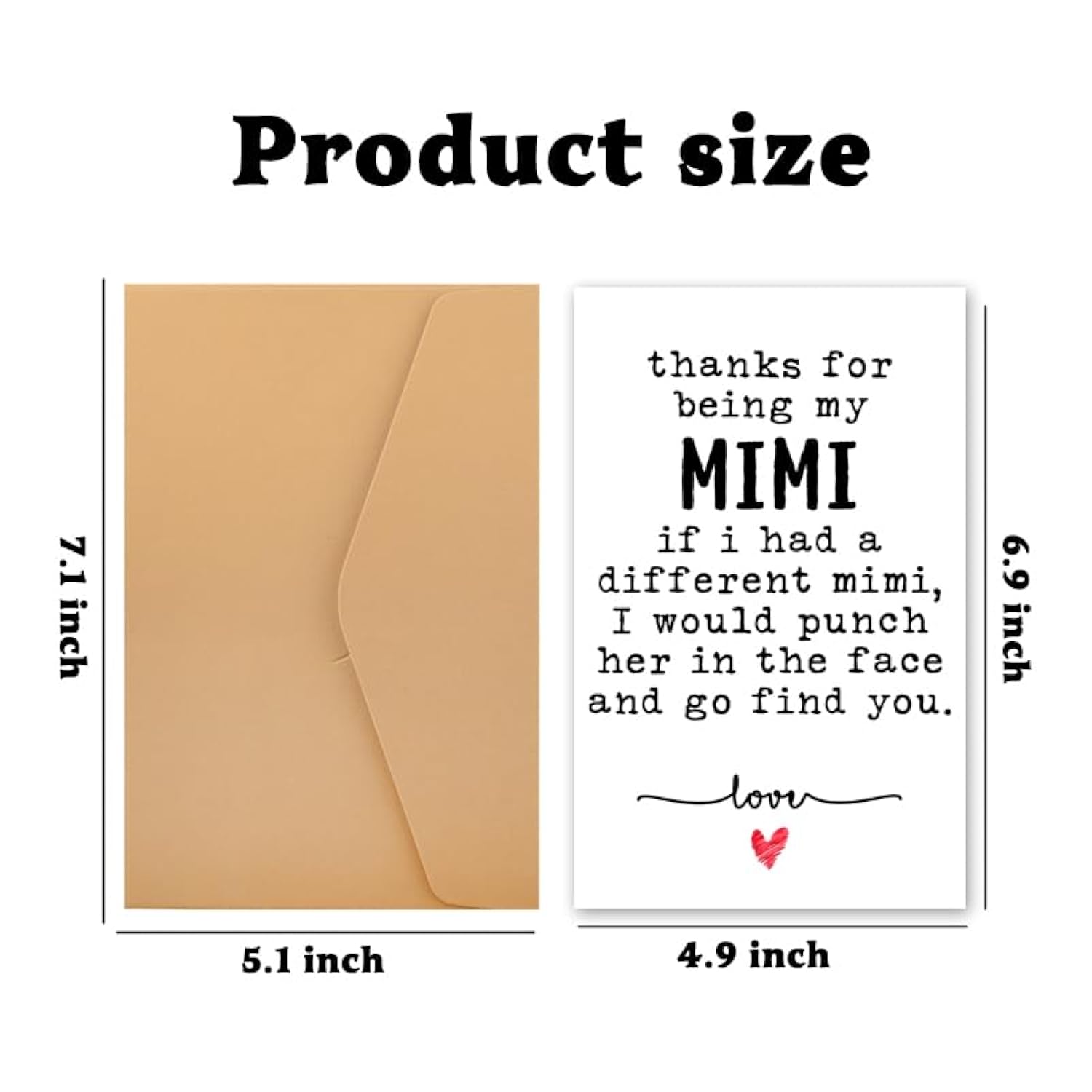Grandma Mimi Mothers Day Card Funny Birthday Card For Grandmother Granny Nana Birthday Greeting Card For Mimi Grandma Gigi Thank You Grandma Card Hilarious Greeting Cards With Envelopes 5X7 For Mimi