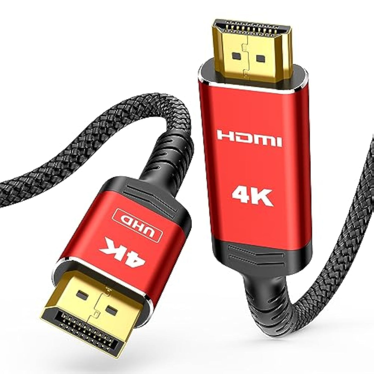 Displayport To Hdmi Cable 10Ft, 4K Dp (Display Port) To Hdmi Cable Male Adapte