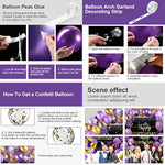 Purple And Gold Birthday Party Decorations Purple Gold Confetti Balloons Kit Happy Birthday Photography Backdrop For Girls Ladies Women Party Supplies Decor