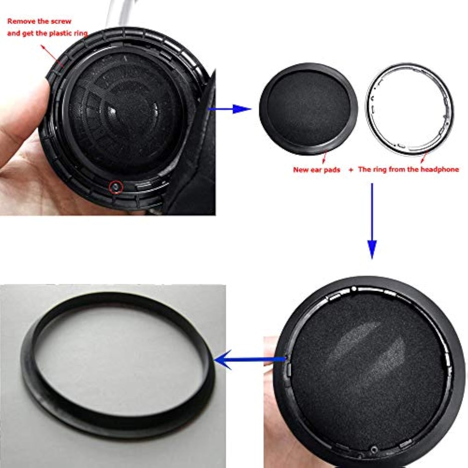 1 Pair Replacement Foam Ear Pads Cover Earpads Pillow Cushions Cups Repair Parts Compatible With Urbanears Plattan Over-Ear Headphones Earphones Headset (Gray)